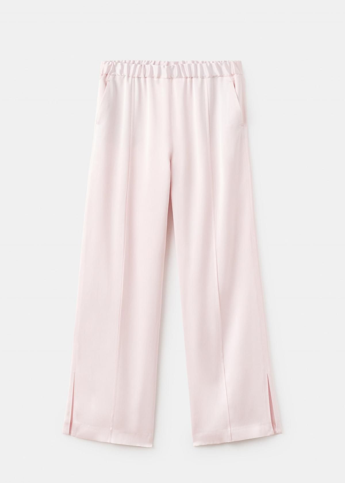 망고 새틴 사이드 슬릿 와이드 밴딩 팬츠 17006364 ROSA PASTEL - 상품 이미지