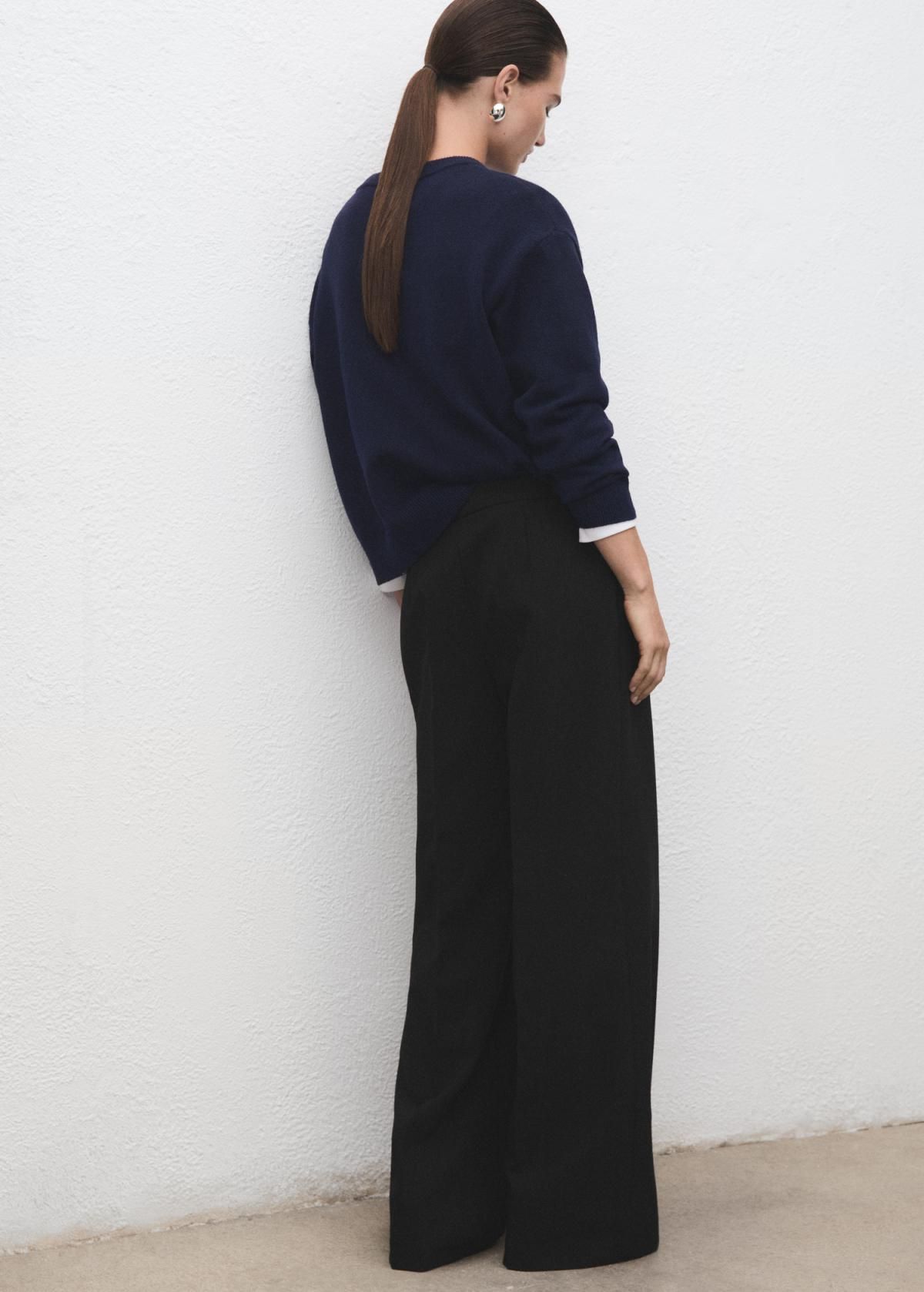 망고 와이드핏 테크니컬 벨트 슬랙스 팬츠 17086000 NEGRO - 상세 이미지 3