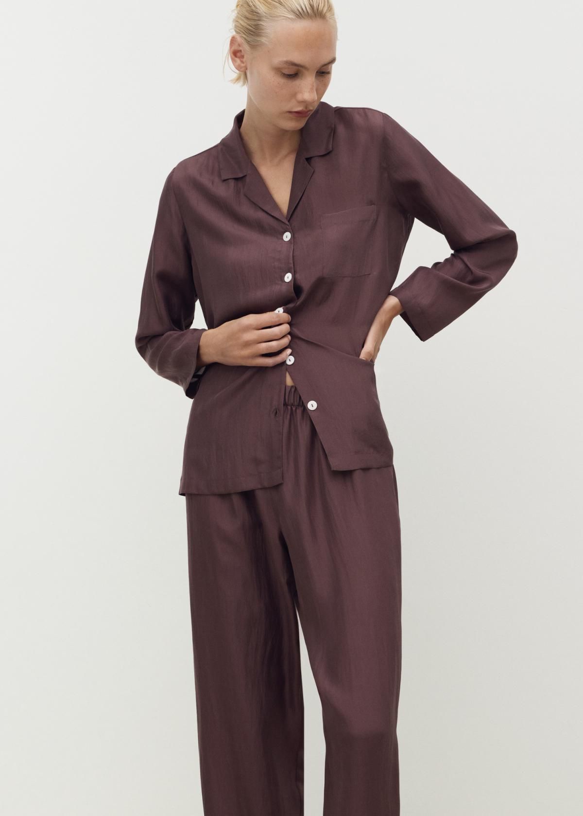 망고 프리미엄 실크 와이드 팬츠 17074126 MORA - 상세 이미지 4