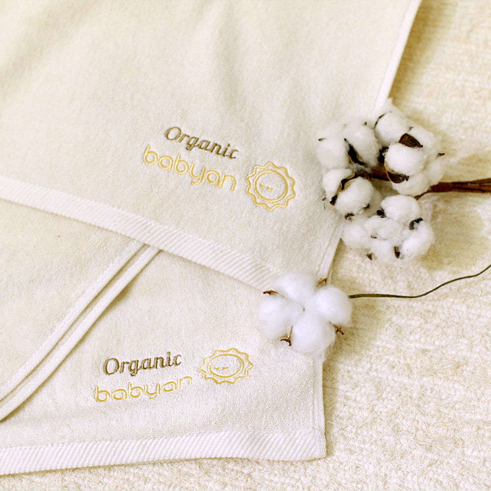 베이비앙 오가닉 면 100% 목욕타올(스마일/희망이 택 1)(340g)(유기농 목화 그대로)(출산선물 추천)