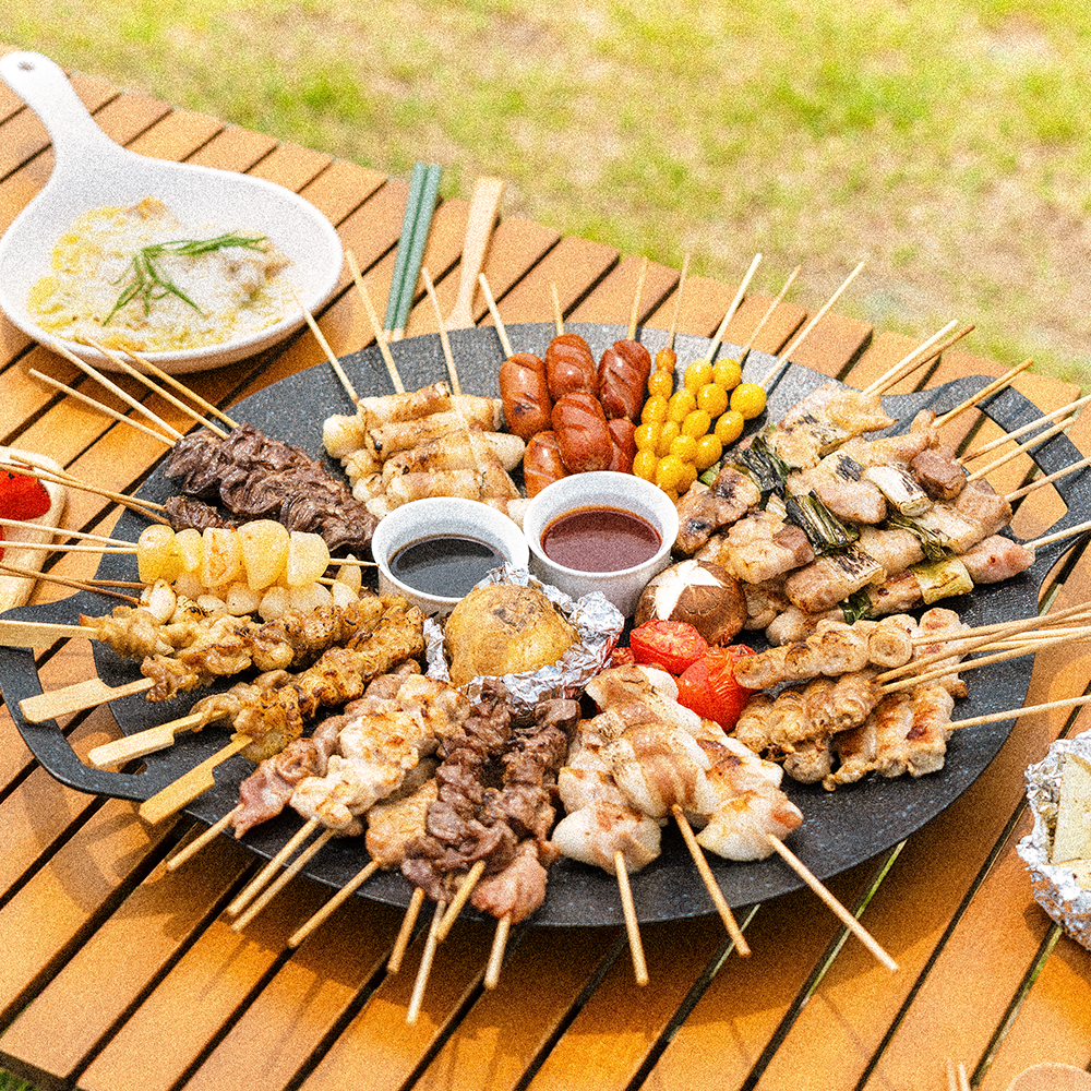 캠핑 닭꼬치 모듬꼬치 800g (24꼬치) 염통 닭껍질 순살 파닭 은행 마늘 - 상세 이미지 2