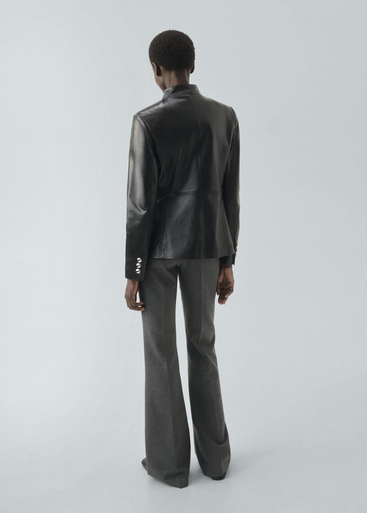 망고 테일러드 클래식 웨이스트 벨트 슬랙스 팬츠 17036360 GRIS - 상세 이미지 3