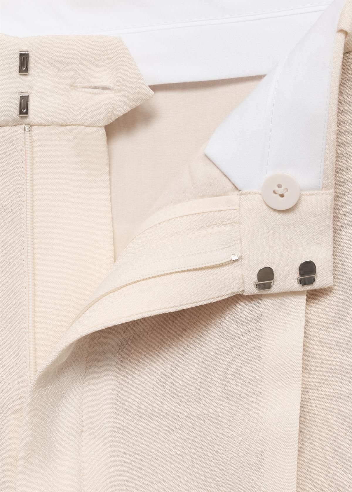 망고 플루이드 하이웨이스트 테일러드 슬랙스 팬츠 17021268 VAINILLA - 상세 이미지 5