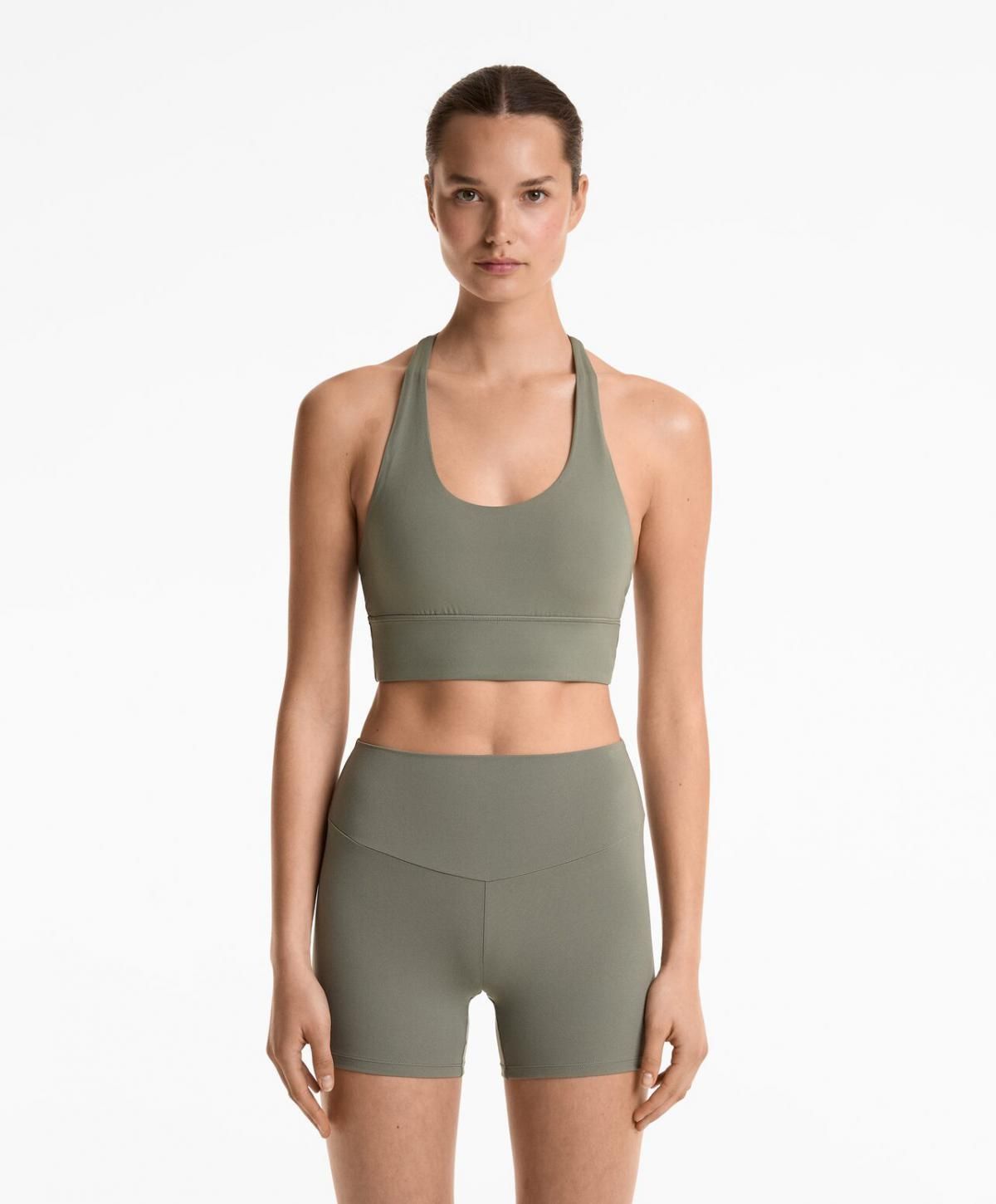 오이쇼 테크니컬 미디엄서포트 컴포트럭스 스포츠 브라 컵내장 2977/901 MIDKHAKI - 상세 이미지 4