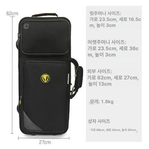 알토 테너 색소폰케이스 충격방지 방수 소프트 악기 검정색 정사각형 중음 반원형 포켓-A4 악보 - 상세 이미지 5