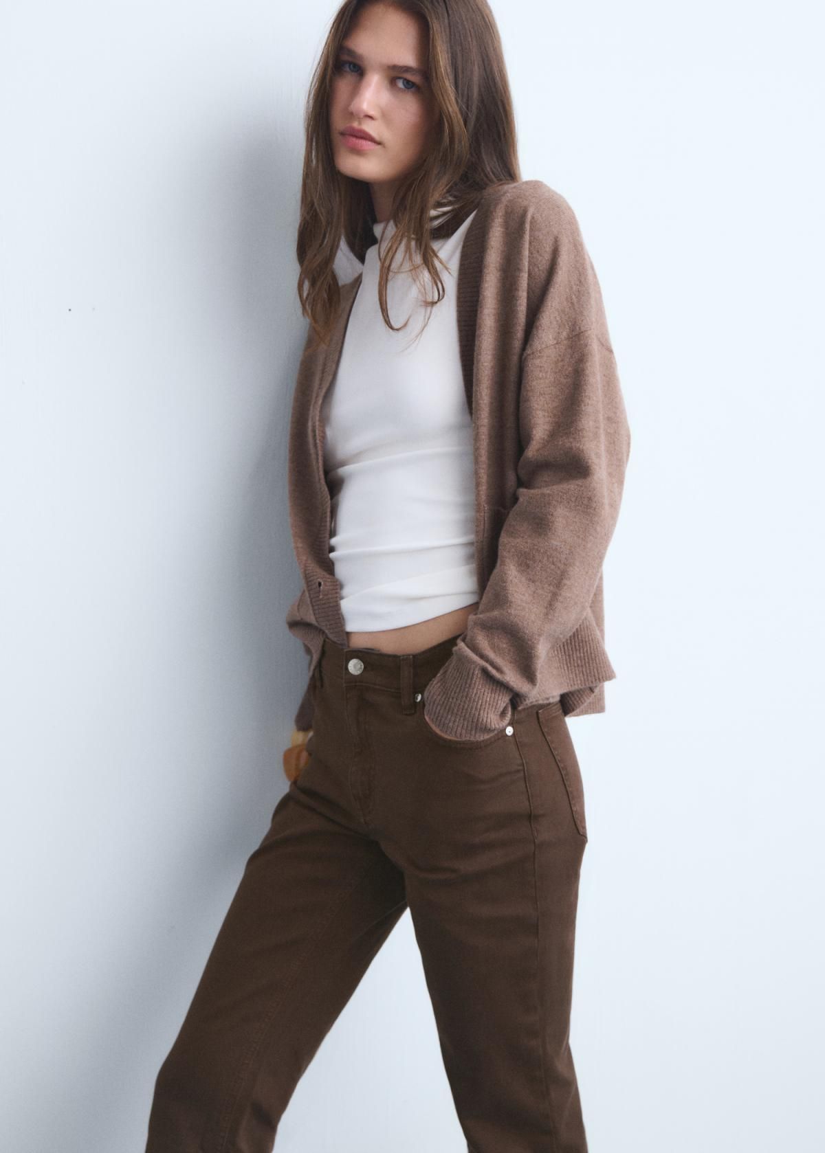 망고 크롭 플레어 데님 브라운 Sienna 진 17025824 CHOCOLATE - 상세 이미지 4