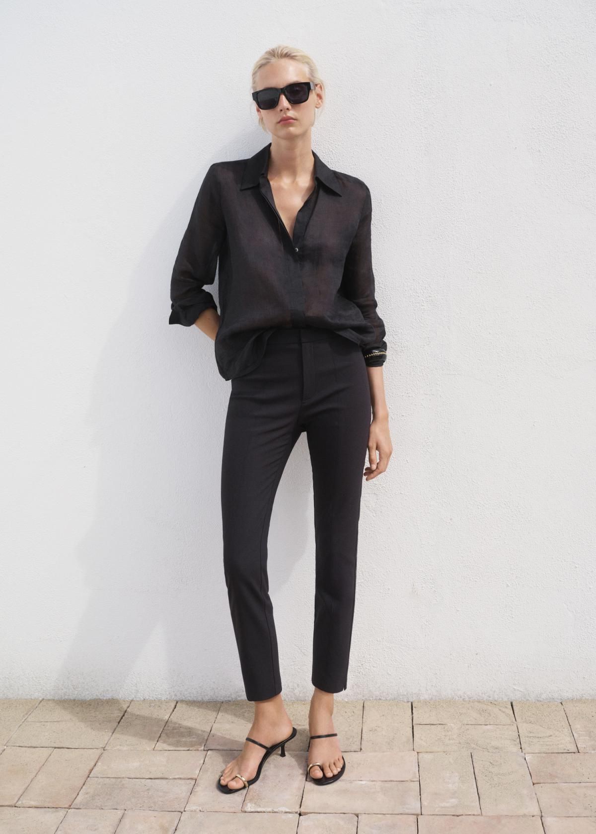 망고 오피스 스키니 크롭 슬랙스 팬츠 17041176 NEGRO - 상세 이미지 2