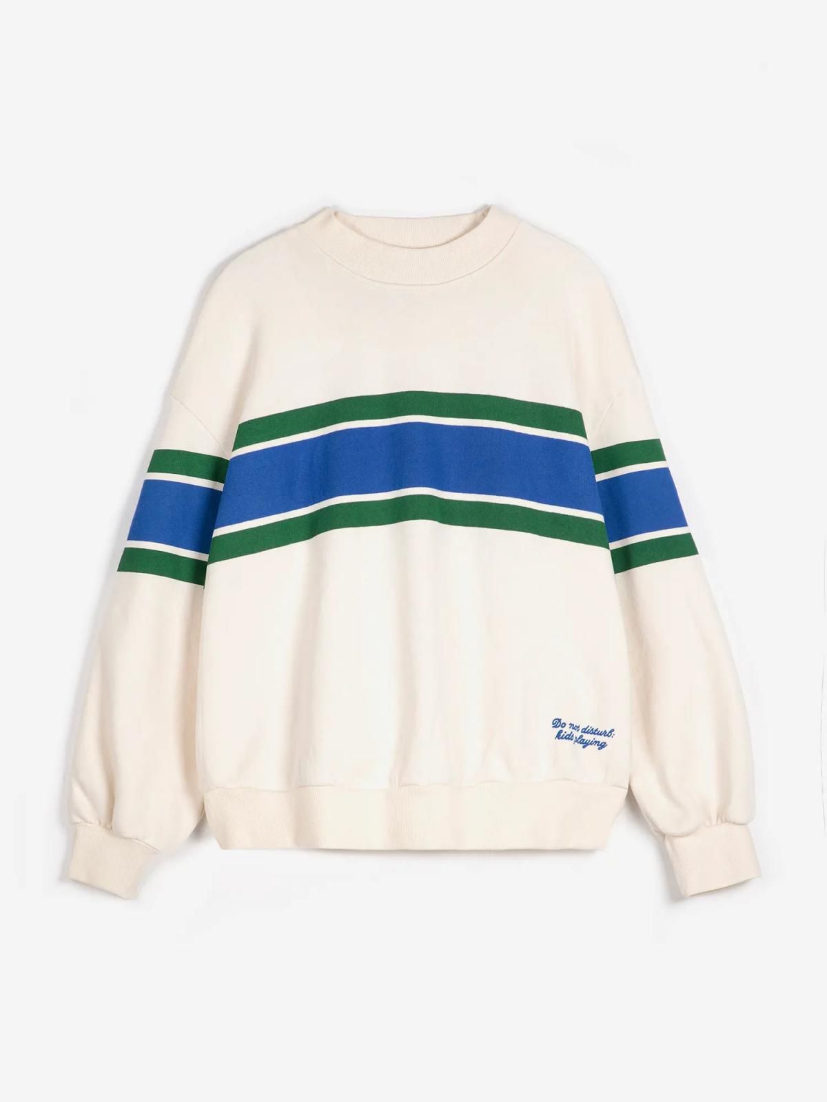 보보쇼즈 오가닉 코튼 스트라이프 루즈핏 맨투맨 B225TD002 ONE COLOR - 상품 이미지