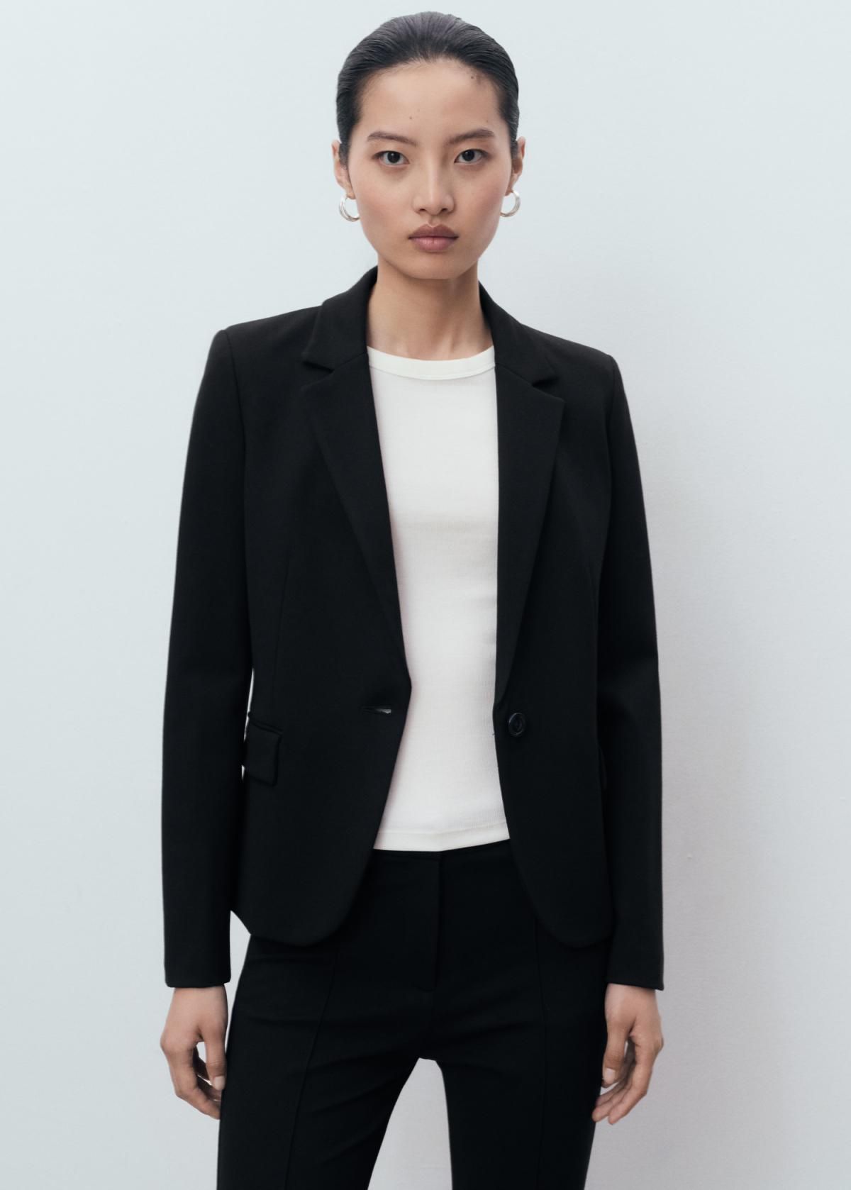 망고 클래식 테일러드 미드웨이스트 슬랙스 팬츠 17045807 NEGRO - 상세 이미지 2