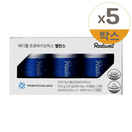 래디웰 프로바이오틱스 밸런스 350mg x 30캡슐 5개