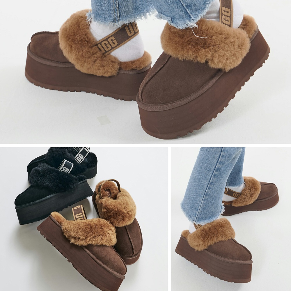 어그 UGG FUNKETTE 펀켓 여성용 퍼 플랫폼 샌들 1113474 - 상품 이미지