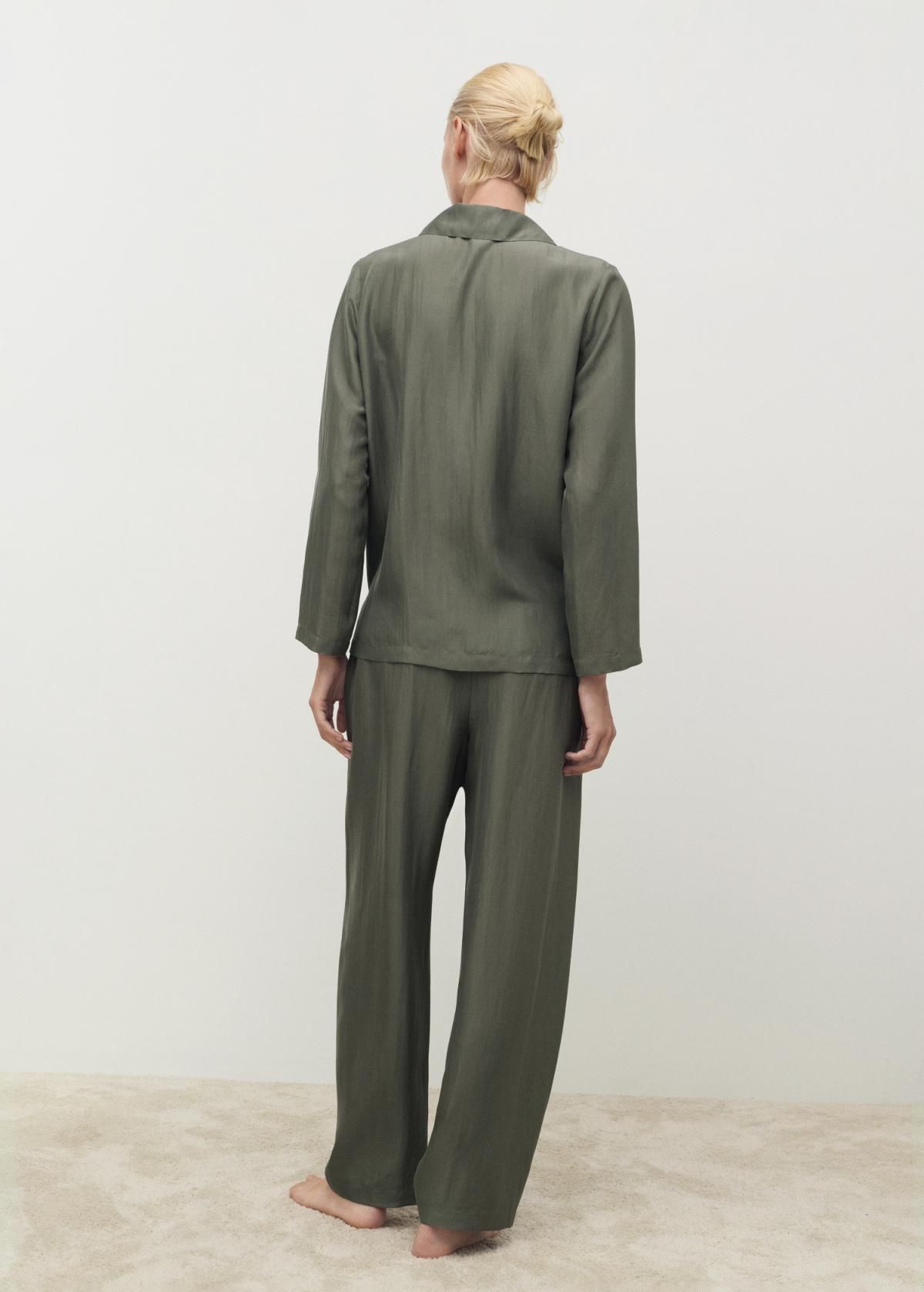 망고 프리미엄 실크 와이드 팬츠 17074126 VERDE BOSQUE - 상세 이미지 3