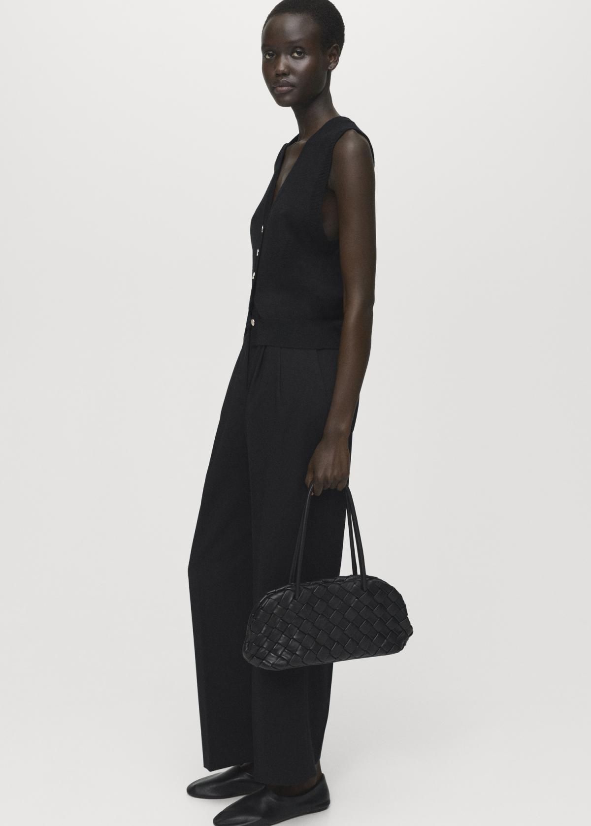 망고 테크니컬 와이드핏 핀턱 슬랙스 팬츠 17054422 NEGRO - 상세 이미지 5