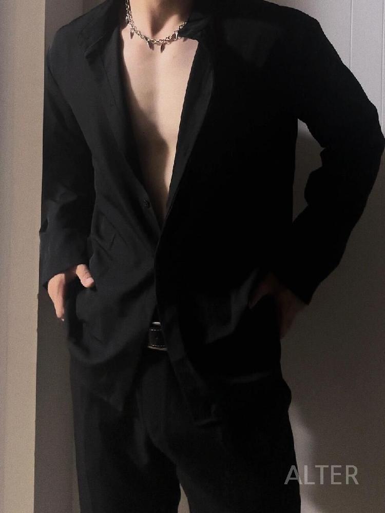 재즈 살사 댄스 상의 라틴 가디건 의상 연습 남성 춤 사교 무용 자켓 검은색 M - 상세 이미지 2