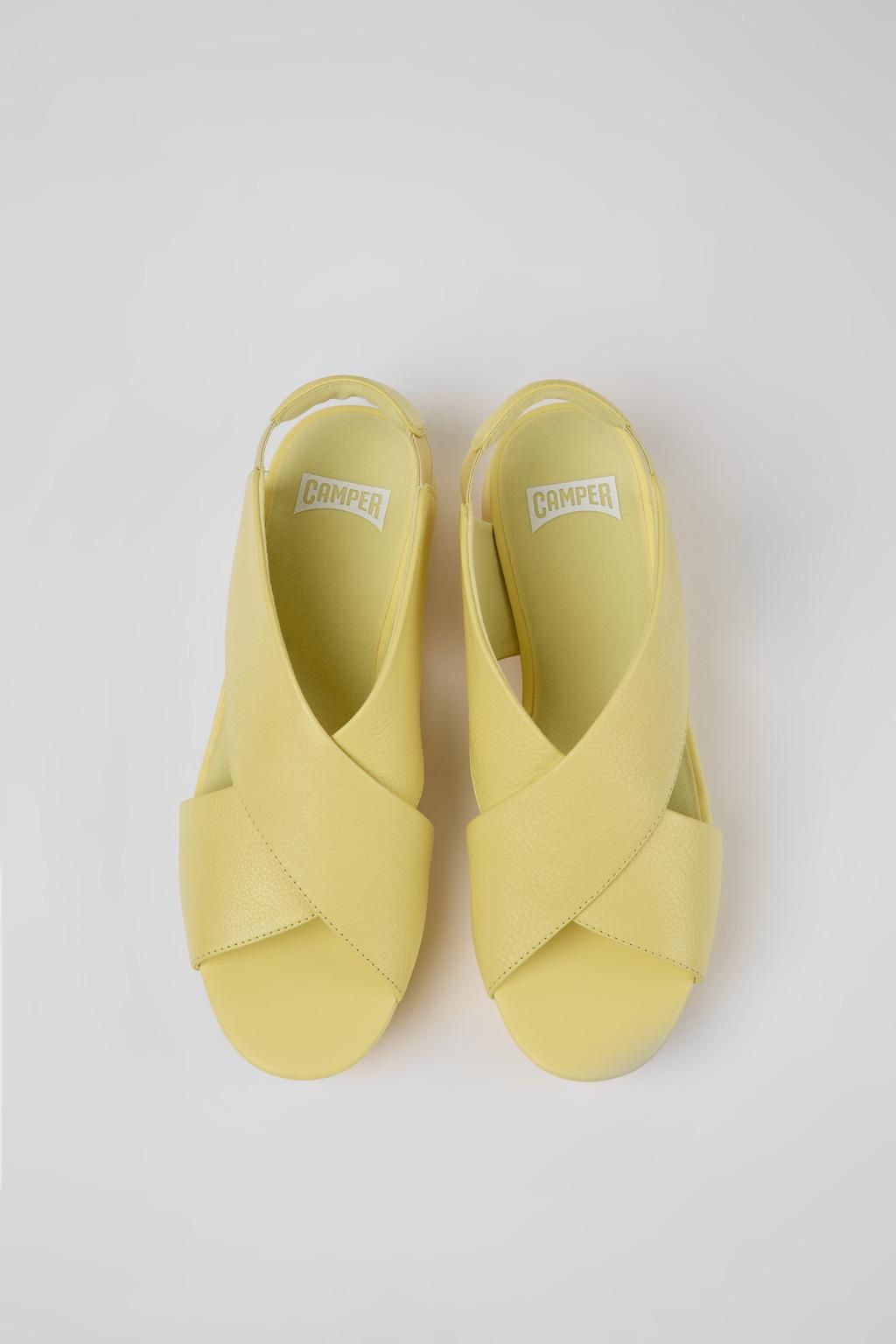 캠퍼 라이트옐로우 레더 엘라스틱 스트랩샌들 K200066-067 YELLOW - 상세 이미지 4
