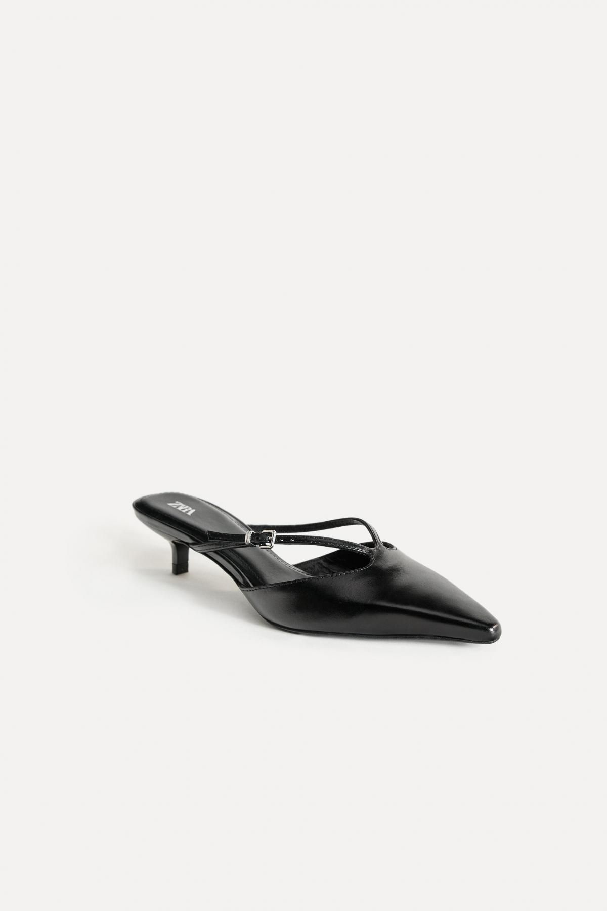 자라 가죽 버클 포인트 키튼힐 뮬 2990/510 BLACK - 상세 이미지 3