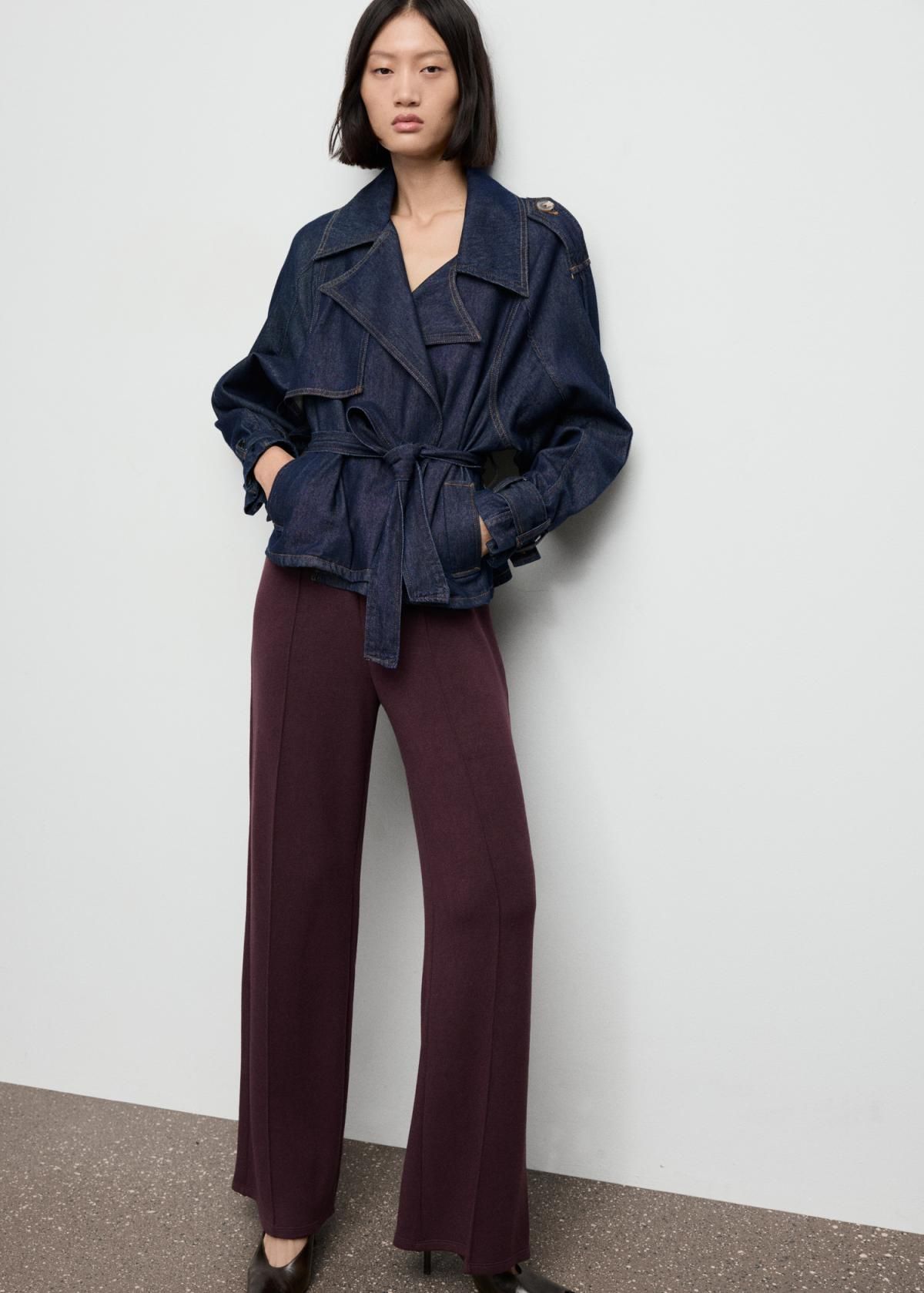 망고 모던 스트레이트핏 엘라스틱 웨이스트 롱 팬츠 17027803 BURDEOS - 상세 이미지 5