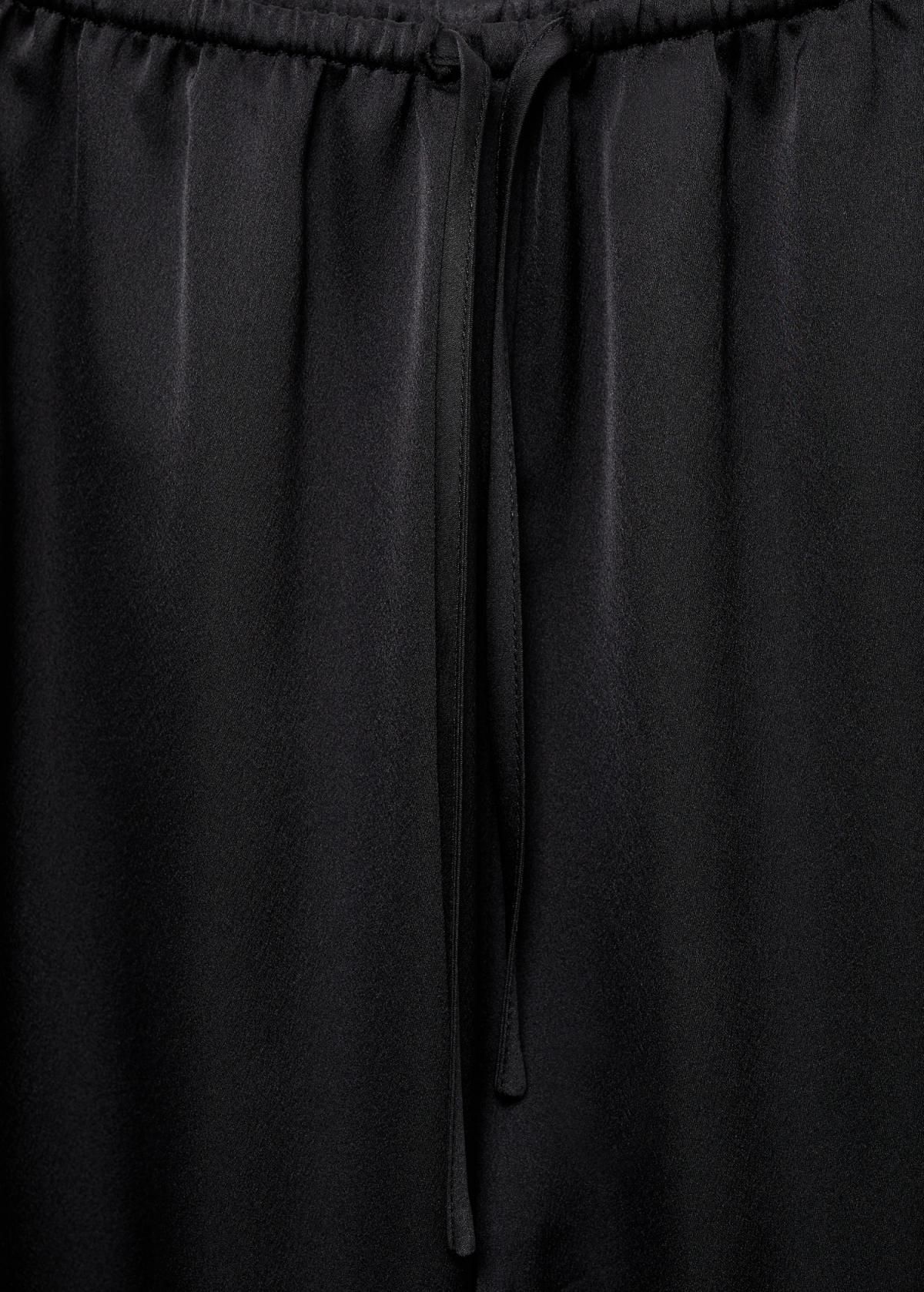 망고 새틴 와이드핏 밴딩 롱 팬츠 17077127 GRIS ANTRACITA - 상세 이미지 5