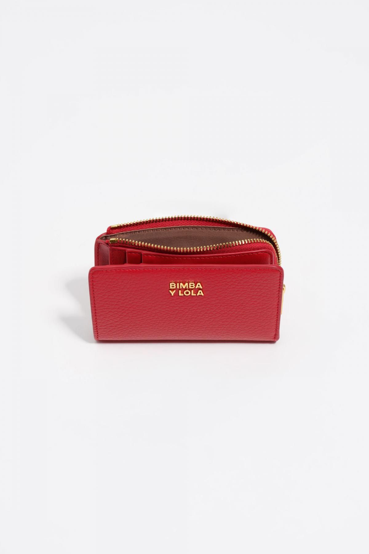 빔바이롤라 프리미엄 레더 레드 골드로고 미니지갑 252BBB223.10200 RED - 상세 이미지 3