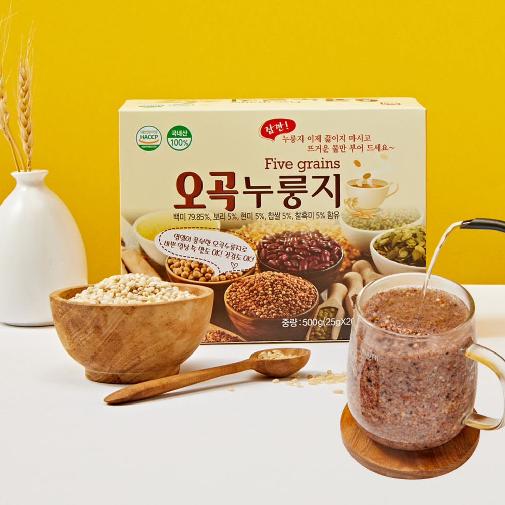 쌍지뜰 국내산 오곡누룽지 한잔 스틱 25g 20입 - 상품 이미지