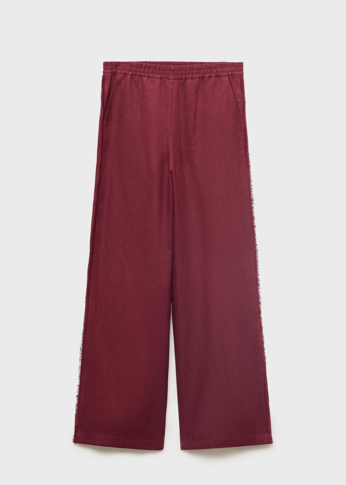 망고 린넨 스트레이트 와이드 팬츠 17051215 VINO - 상품 이미지