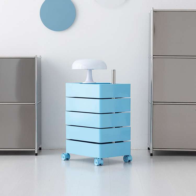 빙그리 회전서랍 트롤리 5단 스카이블루 2050.1773