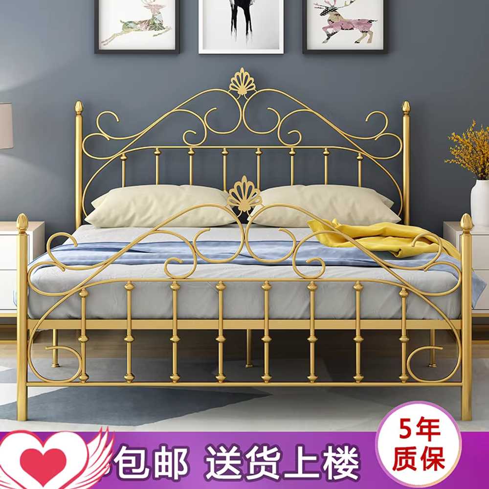 침대 철제 프레임 퀸사이즈 안방 튼튼한 헤드형 자취 150x190cm 블랙 이미지 6