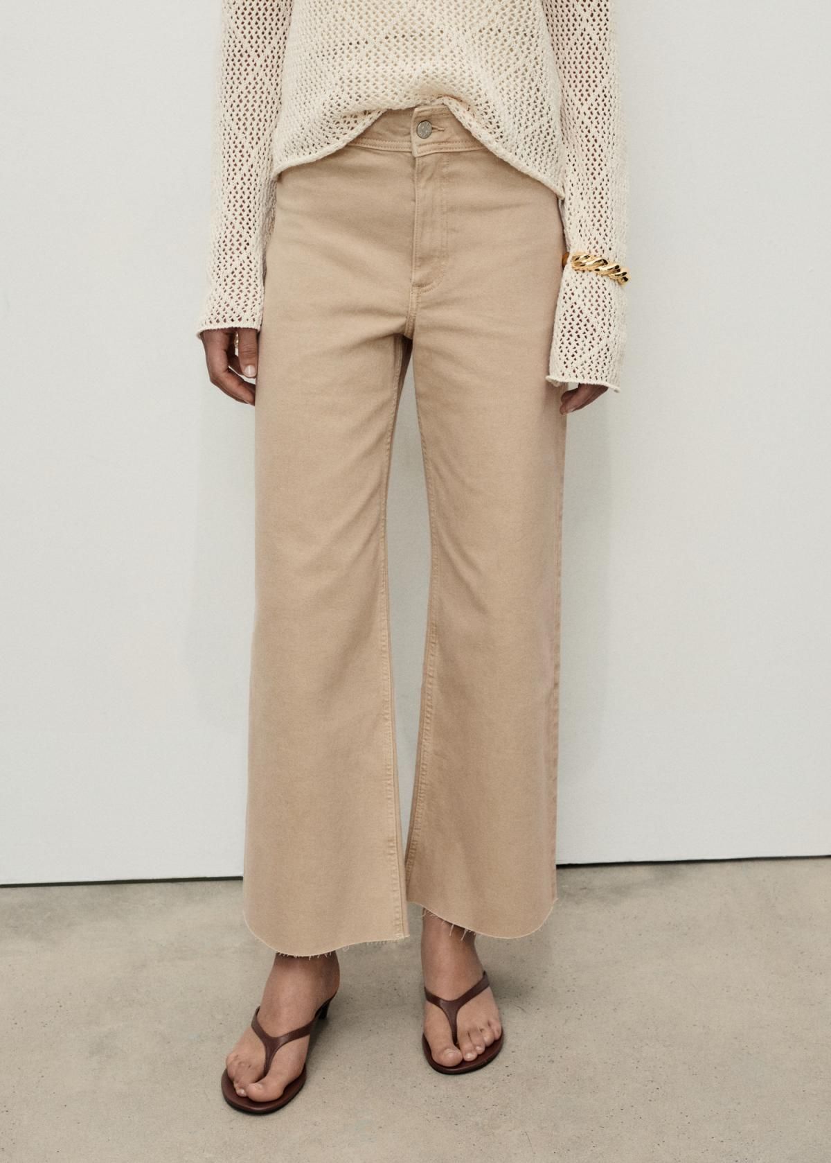 망고 트렌디 하이웨이스트 코튼 와이드핏 큐롯 팬츠 17001210 ARENA - 상품 이미지