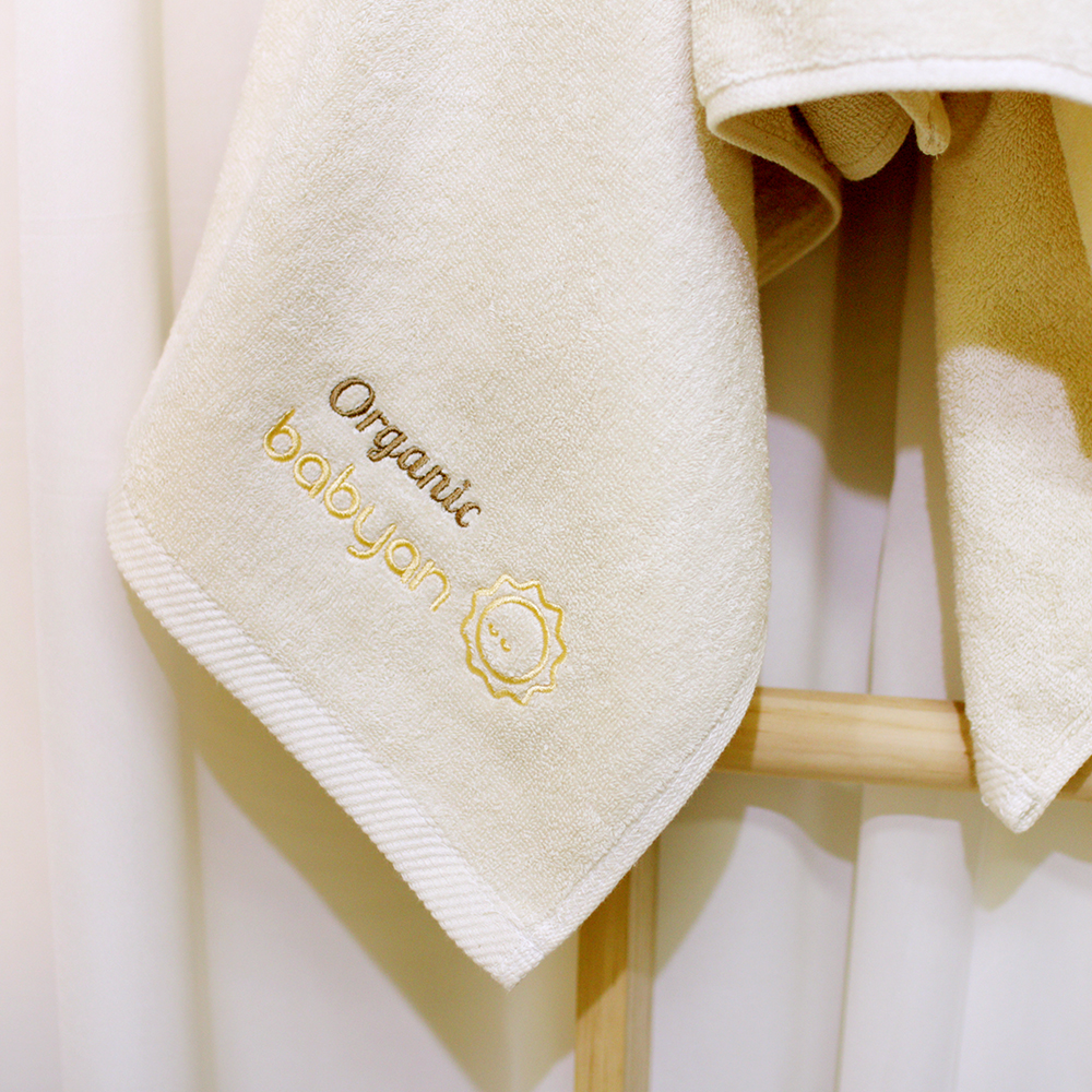 베이비앙 오가닉 면 100% 목욕타올(스마일/희망이 택 1)(340g)(유기농 목화 그대로)(출산선물 추천)