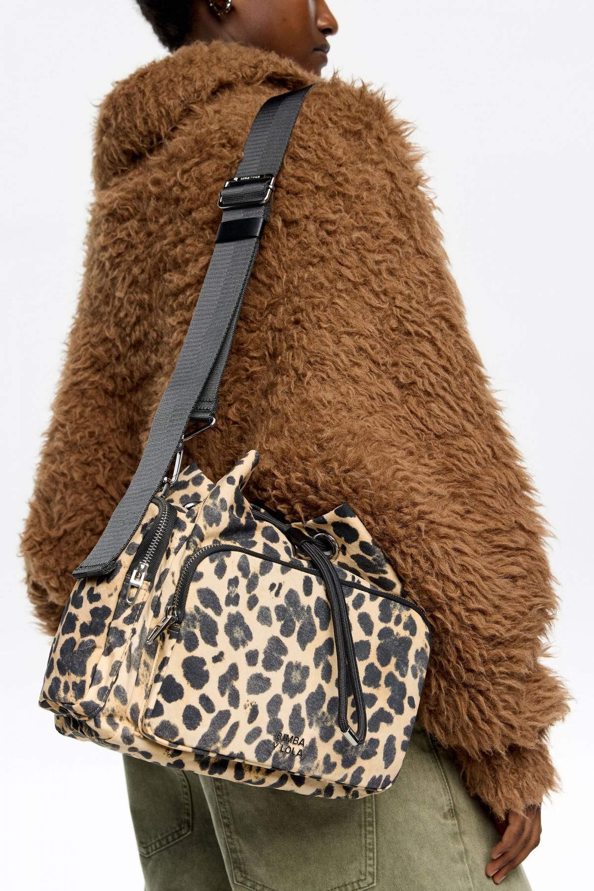 빔바이롤라 레오파드 패턴 나일론 스트링 버킷백 252BBKJ1S.10351 LEOPARD NATURAL - 상세 이미지 2