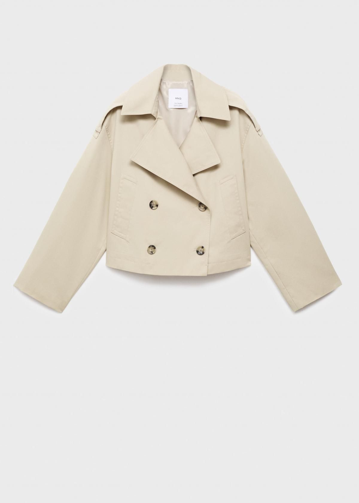 망고 트렌디 크롭 더블버튼 트렌치 크롭 재킷 17074438 BEIGE - 상품 이미지