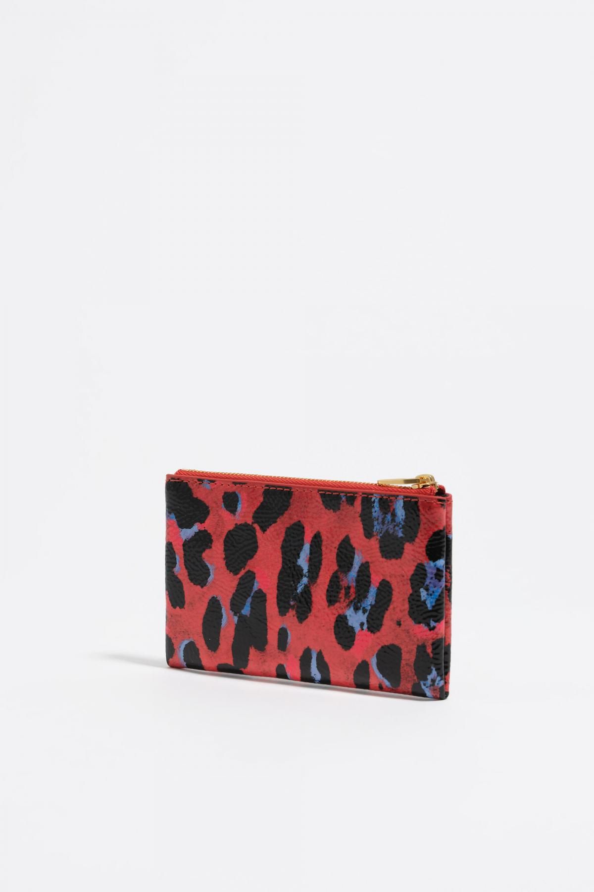 빔바이롤라 레오파드 프린트 샤이니 텍스처 코인 파우치 252BBR199.10350 LEOPARD POPPY RED - 상세 이미지 4