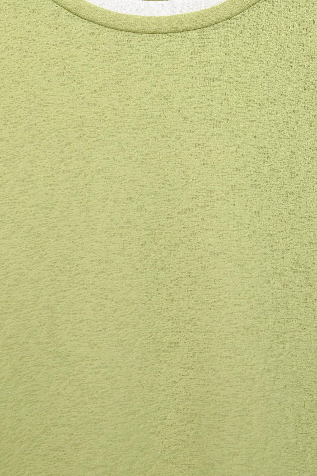 풀앤베어 라이트그린 배색 더블레이어 반팔 티셔츠 7150/424 GREEN - 상세 이미지 4