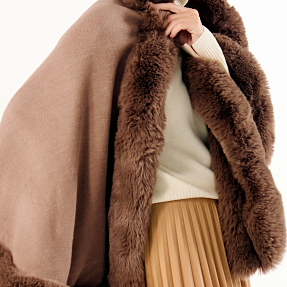 이블링 파리 밍크숄 블랙 브라운 고급 밍크 트리밍 숄