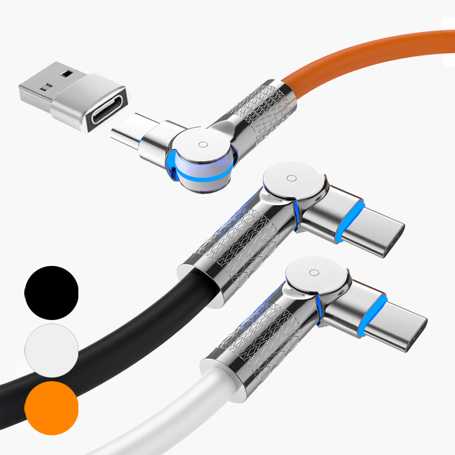 펀링크 C to C타입 180도 회전 충전 케이블 PD60W 고속충전 USB-A젠더 포함 제품 이미지