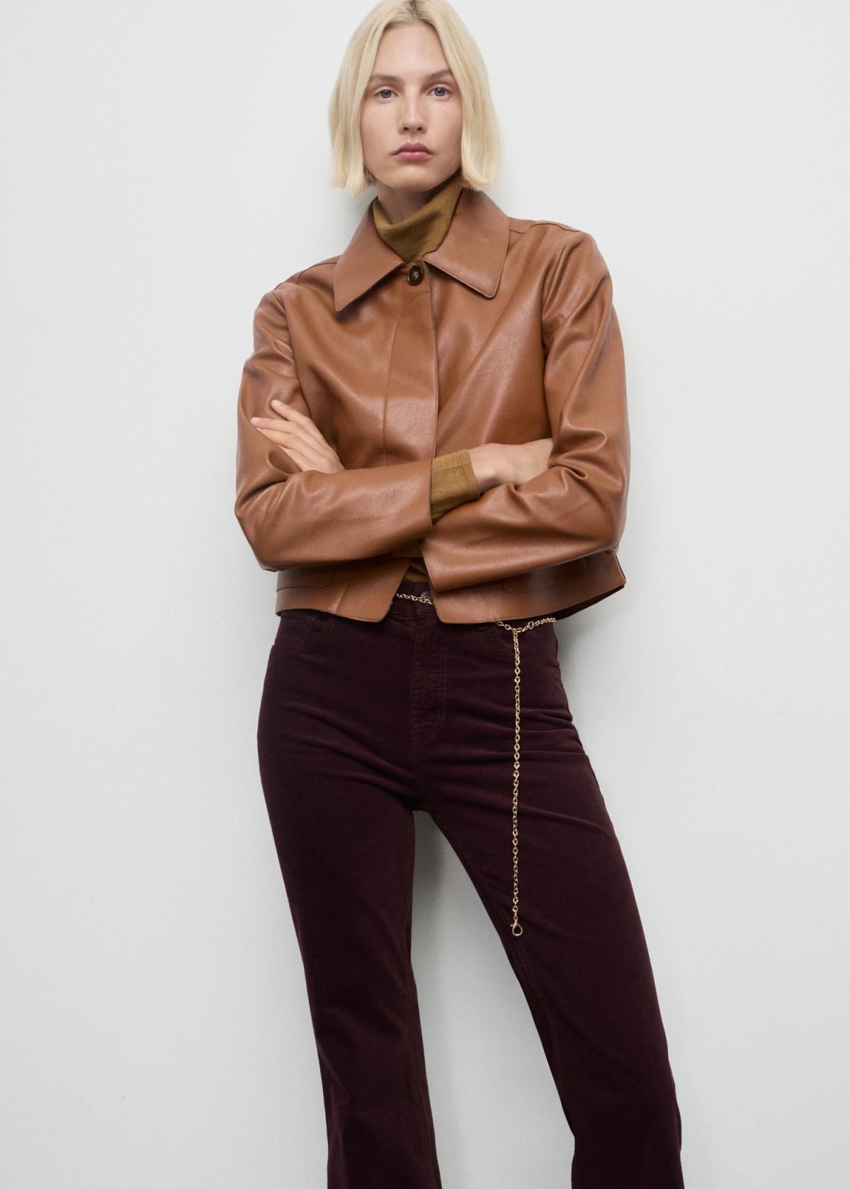 망고 코듀로이 플레어 하이웨스트 팬츠 17017783 VINO - 상세 이미지 5