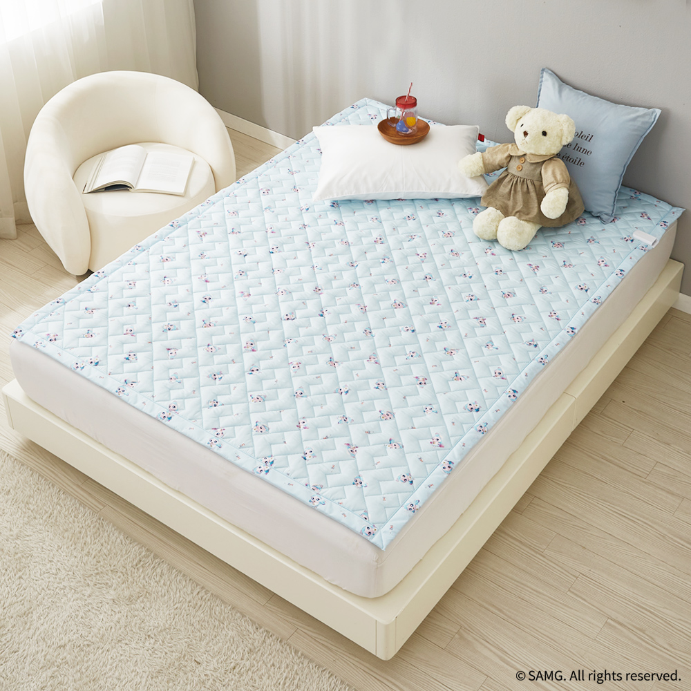 캐치티니핑 EMF 2in1 탄소 매트 전기 요 장판 토퍼핏 퀸, 150x200cm, 사뿐핑(블루) - 상세 이미지 2