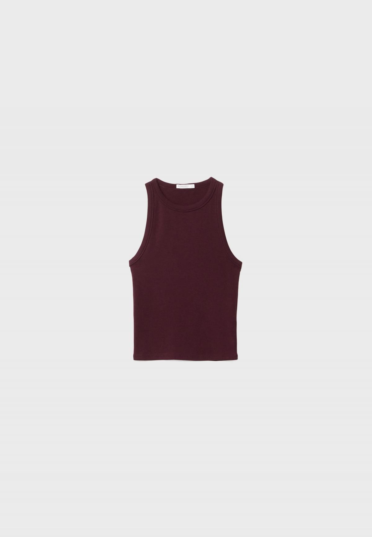 스트라디바리우스 헤비웨이트 베이직 레이서백 민소매 탑 2550/593 AUBERGINE - 상품 이미지