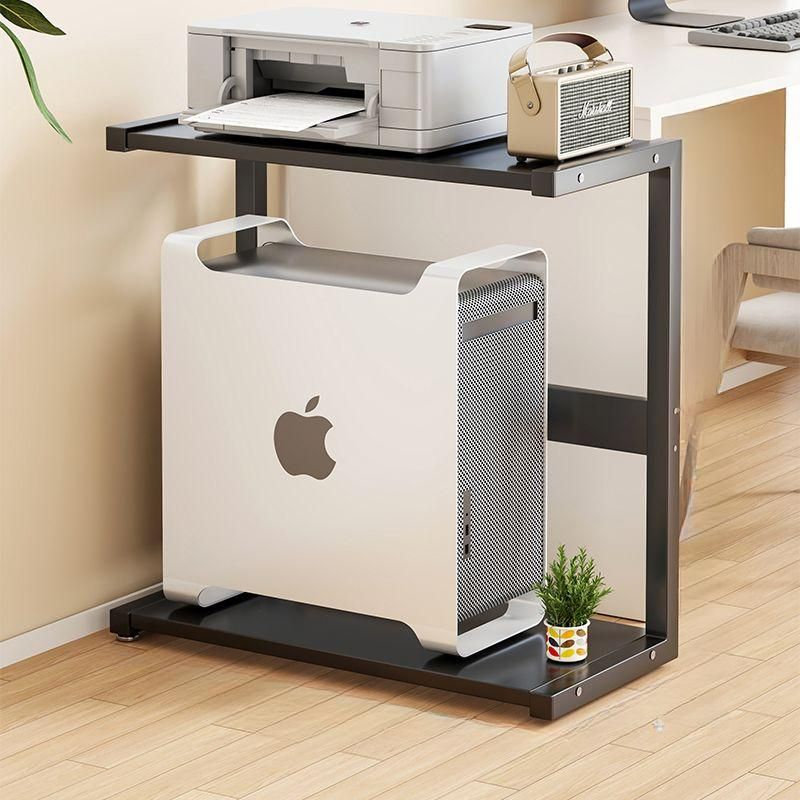 PC 본체 받침대 MAC 컴퓨터 거치 선반 블랙 44x24x54cm - 메인 이미지