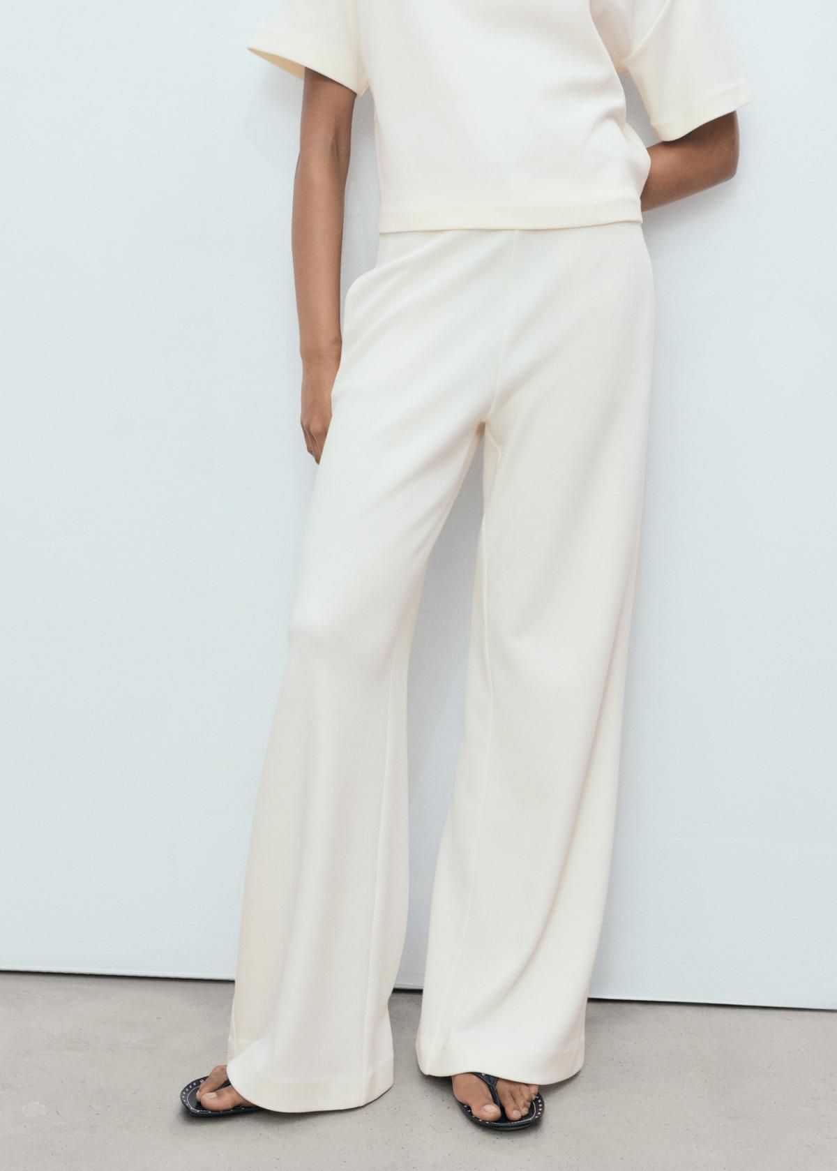 망고 와이드핏 코튼믹스 밴딩 팬츠 17084095 CRUDO - 상품 이미지