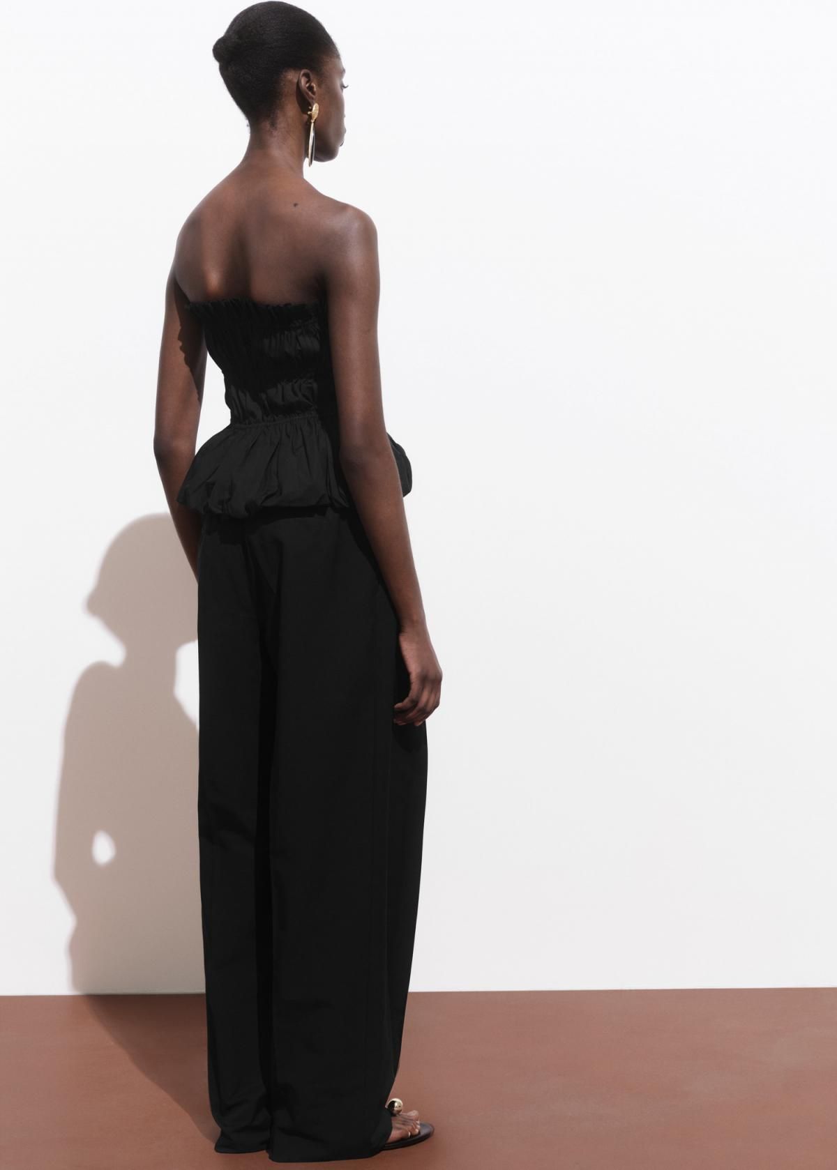 망고 미니멀 와이드핏 코튼 슬랙스 팬츠 17041274 NEGRO - 상세 이미지 3