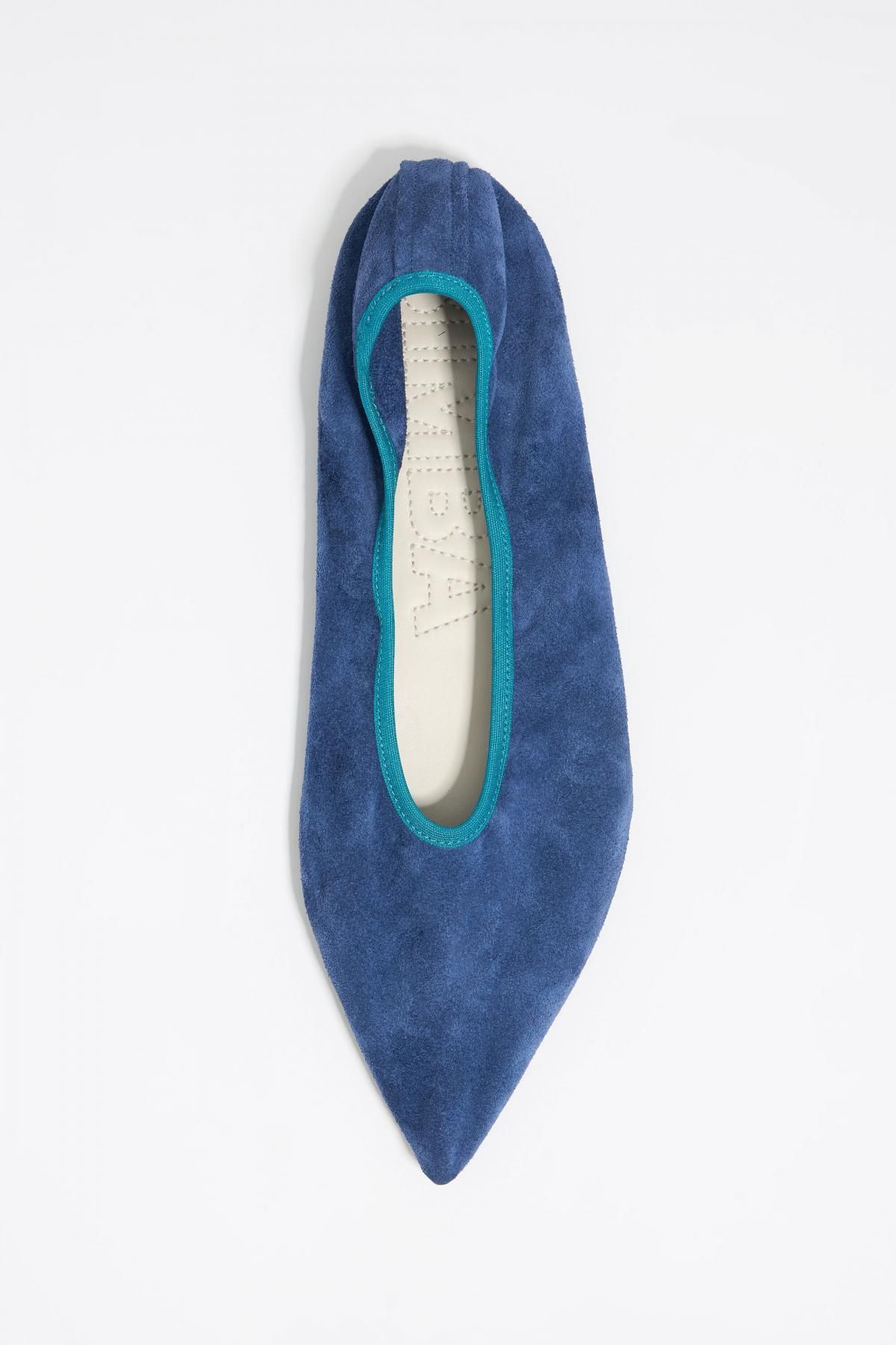 빔바이롤라 포인트토 스웨이드 데님 블루 발레리나 플랫슈즈 252BZ0416.11403 DENIM BLUE - 상세 이미지 5