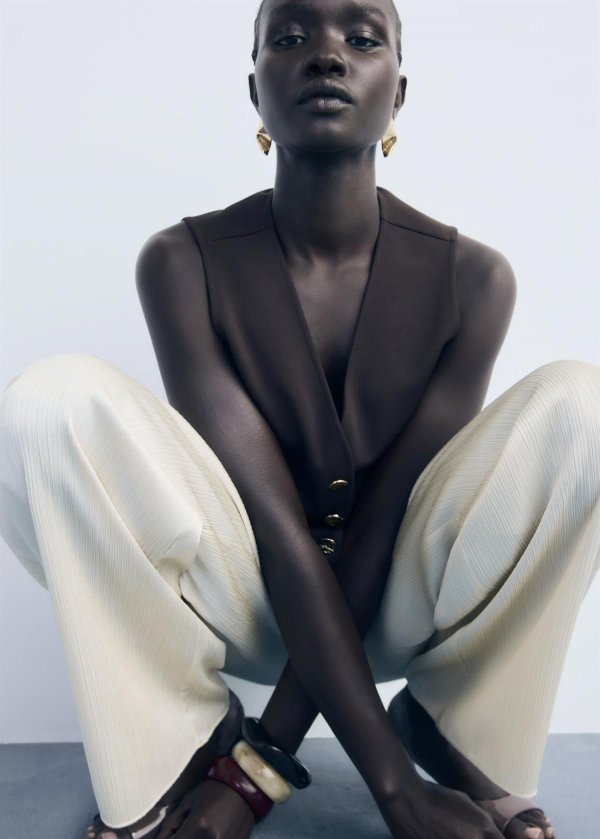 망고 플리츠 와이드 웨이스트밴드 팬츠 17064096 CRUDO - 상세 이미지 5