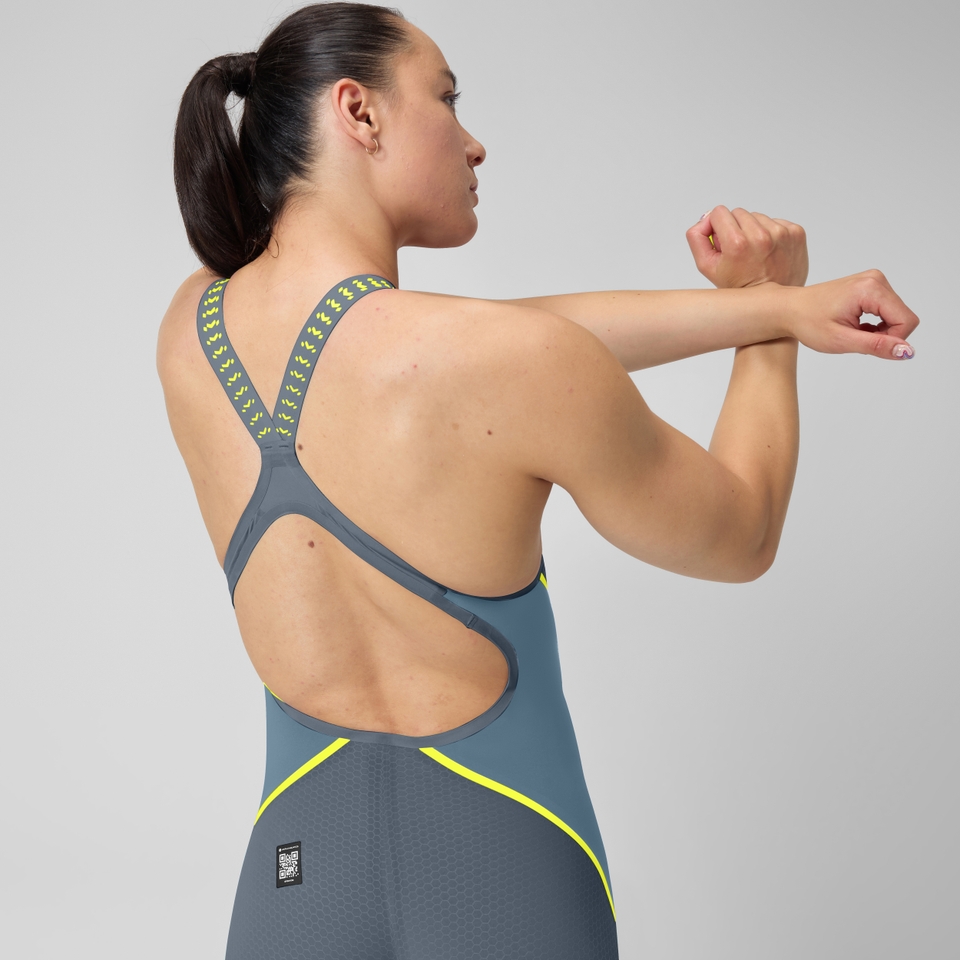 스피도 Fastskin LZR Pure Intent 2.0 Openback Kneeskin Gray/Blue - 상세 이미지 5