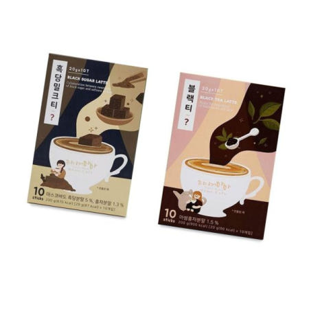 스틱 MY-SA 타이거마마 블랙티라떼 흑당밀크티 커피 10T