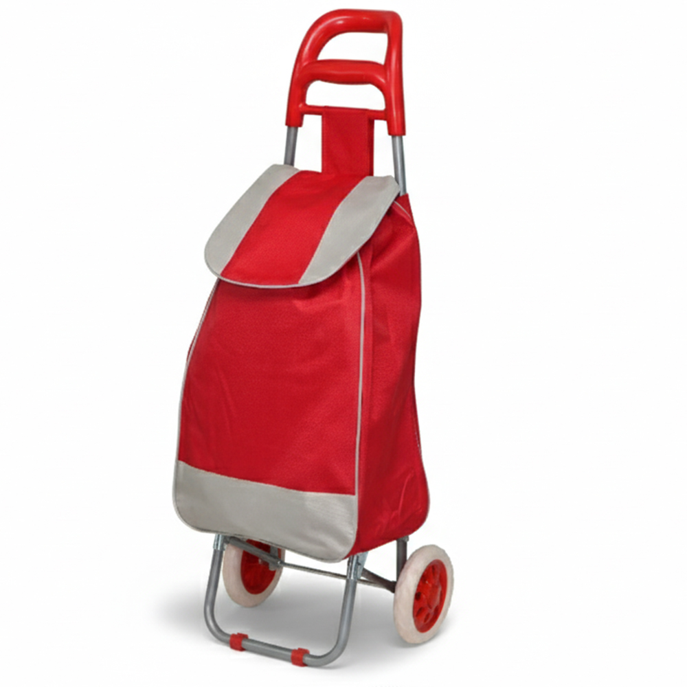 시장가방 장바구니 바퀴달린 접이식  장보기카트 손수레  캐리어 - 레드 - 상품 이미지