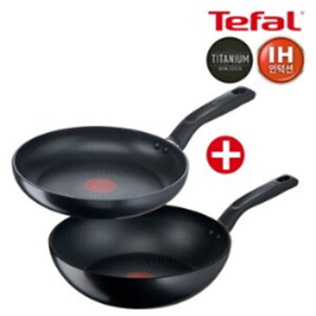 [GS SHOP]테팔 티타늄 마스터쿡 IH 28cm 프라이팬+28cm 그랜드웍 (2종)