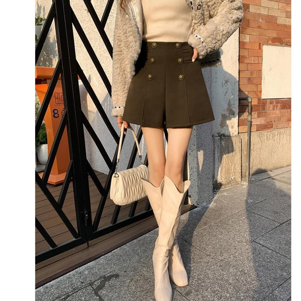 여성용 겨울 반바지 가을 여성 겨울용 반바지 가을용 따뜻한 반바지 - 상세 이미지 3