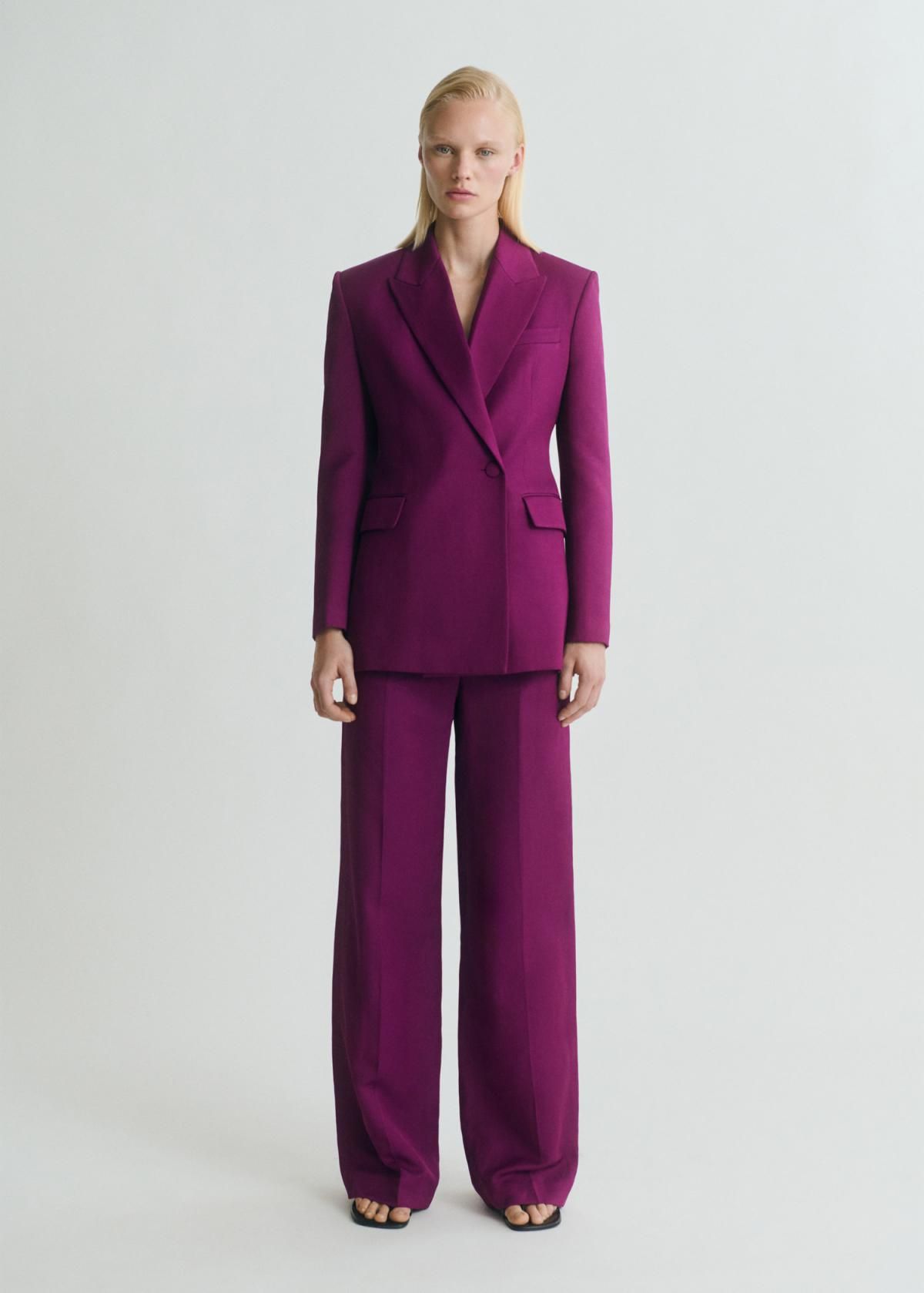 망고 테크니컬 린넨혼방 스트레이트핏 롱 슬랙스 팬츠 17021267 FUCSIA - 상세 이미지 2