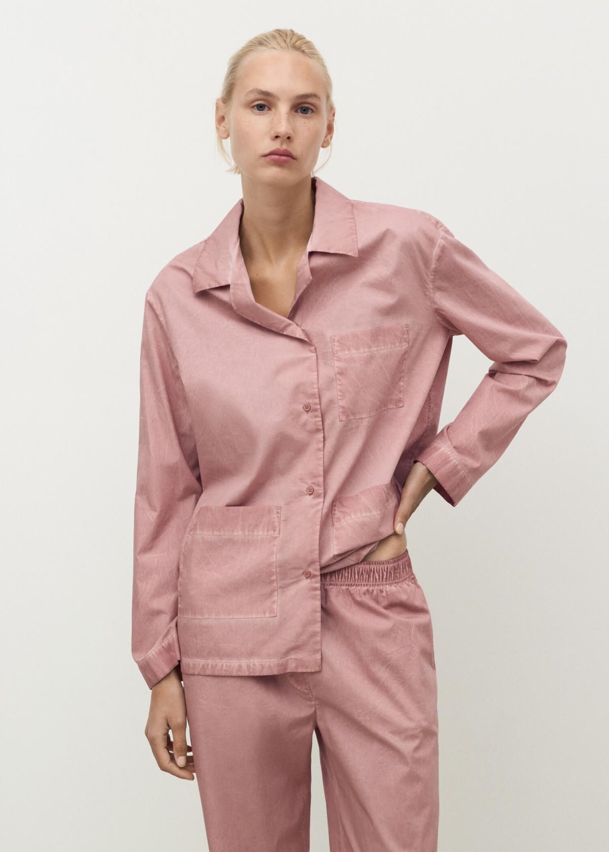 망고 코튼 가먼트다이 와이드핏 밴딩 팬츠 17014112 ROSA GERANIO - 상세 이미지 4